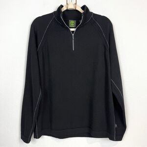 Timberland Black Merino Wool Quarter Zip Pullover Sweater M
